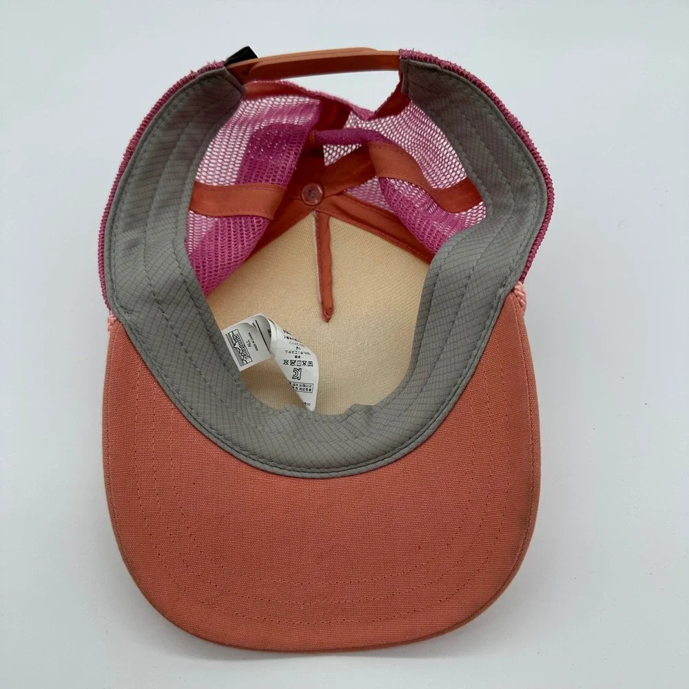 Patagonia Pink Fitz Roy Mountain & Sky Logo Trucker Mesh Hat Snapback youth